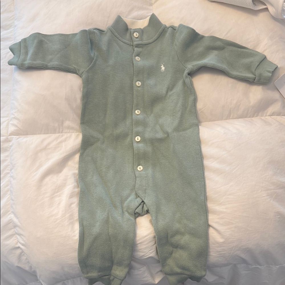 Polo by Ralph Lauren Green Footies One Piece